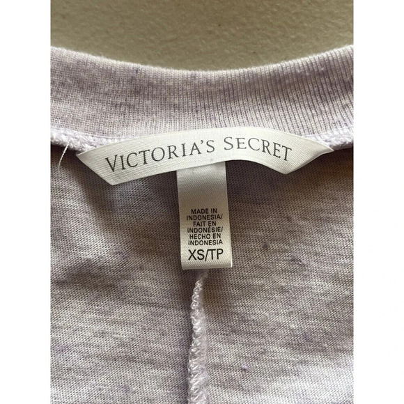 Victoria's Secret Flax Blend Loose-Fit V-Neck Top Pale Lavender Heather Size M - Picture 10 of 11